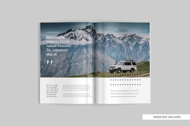 PSD top view magazine mockup