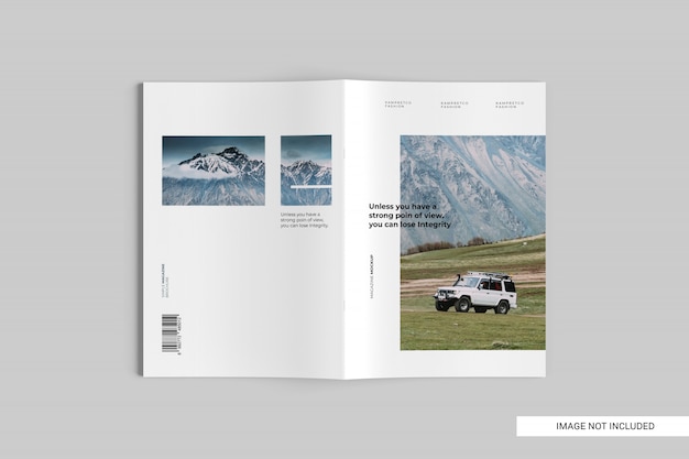 PSD top view magazine mockup