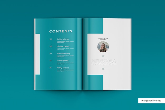 Top view magazine mockup