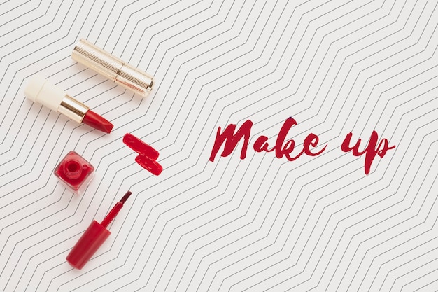 top view of make-up concept mock-up