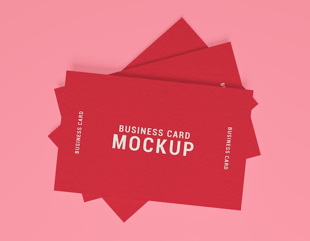 Top view minimalist business card mockup