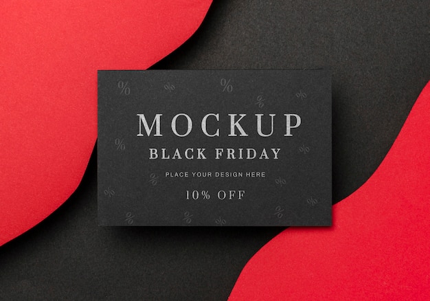 PSD top view mock-up black friday wavy background