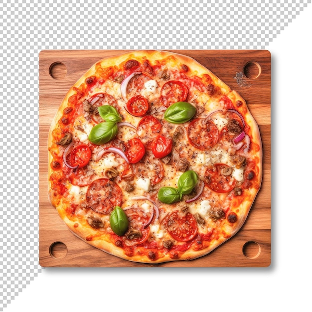 Top view mockup of a pizza