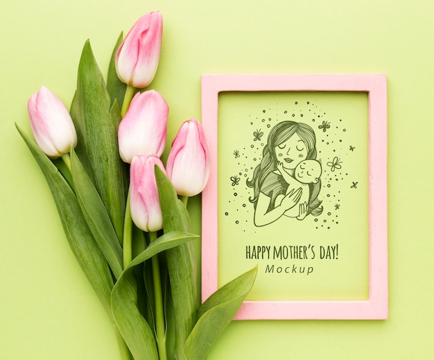 PSD top view mothers day concept