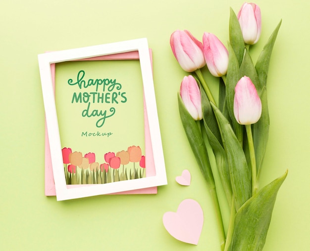 PSD top view mothers day concept