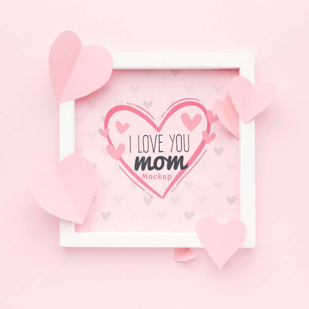 PSD top view mothers day concept