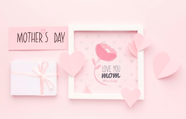 PSD top view mothers day concept