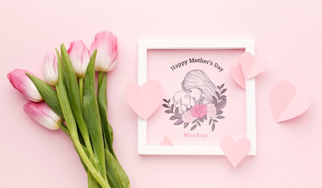 PSD top view mothers day concept