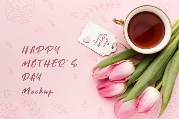 Top view mothers day concept