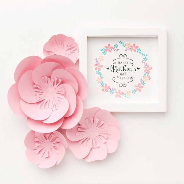 PSD top view mothers day concept