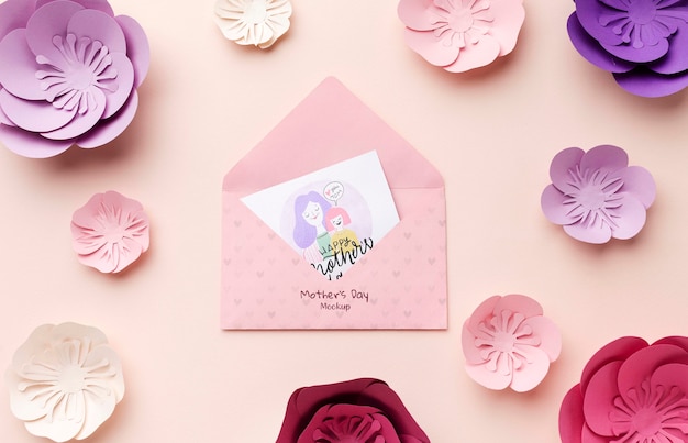top view mothers day concept