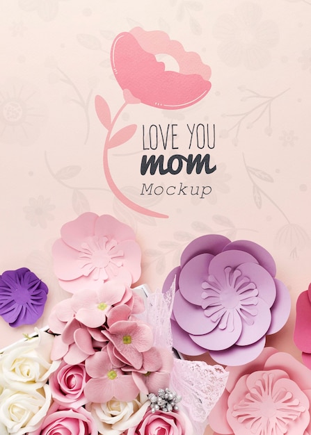 Top view mothers day concept