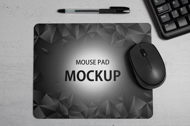 Top view of mouse pad mockup