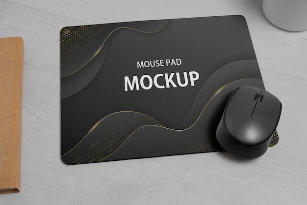 PSD top view of mouse pad mockup