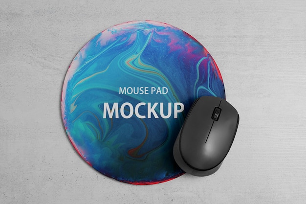 Top view of mouse pad mockup