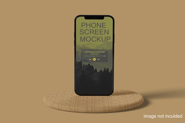 Top view new mobile phone mockup