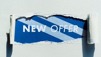 top view new offer mock-up on paper