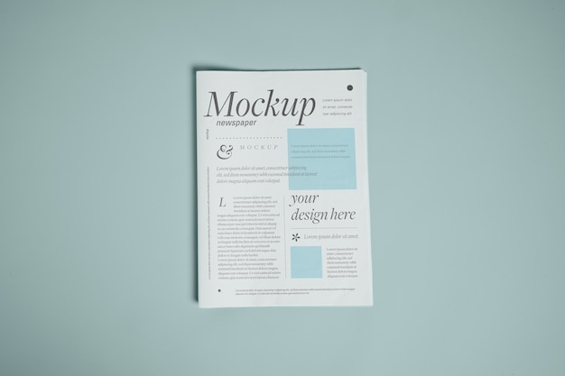 Top view of newspaper mock-up