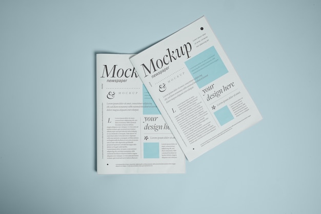 PSD top view of newspaper mock-up