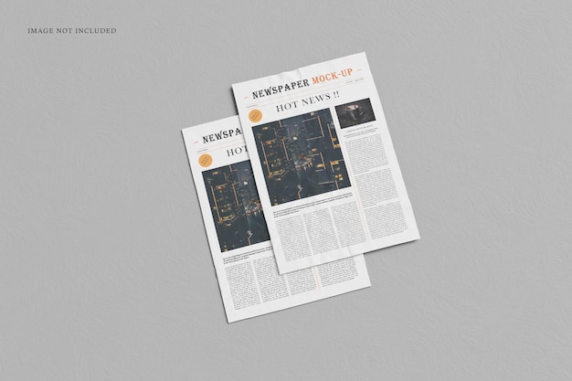 Mockup di giornali vista dall'alto