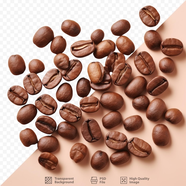 PSD Высококачественные кофейные зерна сверху вблизи