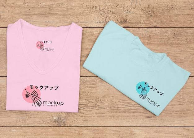 Tシャツコンセプトモックアップの上面図