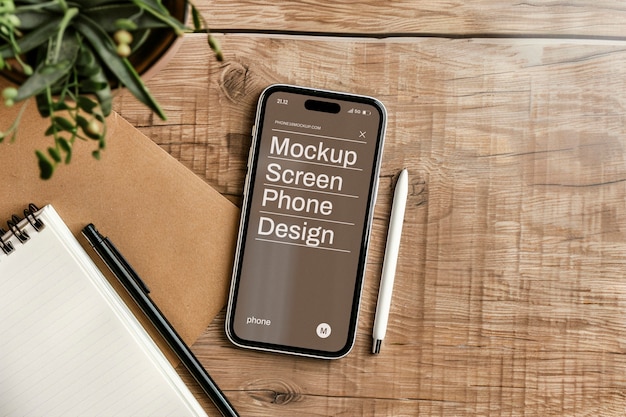 Top view over smartphone mockup ontwerp