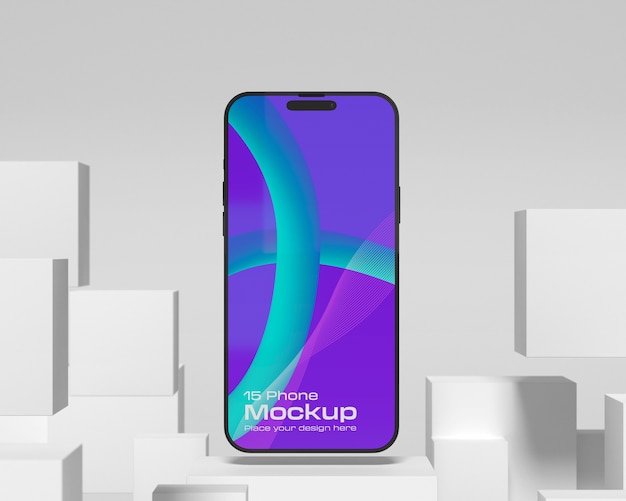 Top view over telefoon scherm mockup.