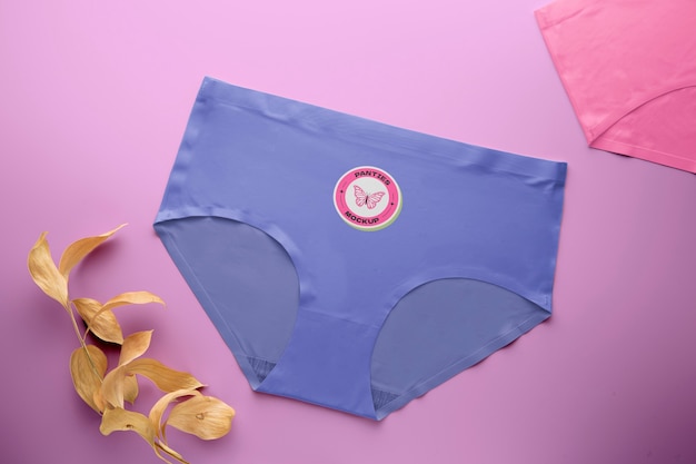 PSD top view panties mockup