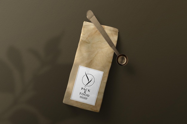 Top view paper bag mockup