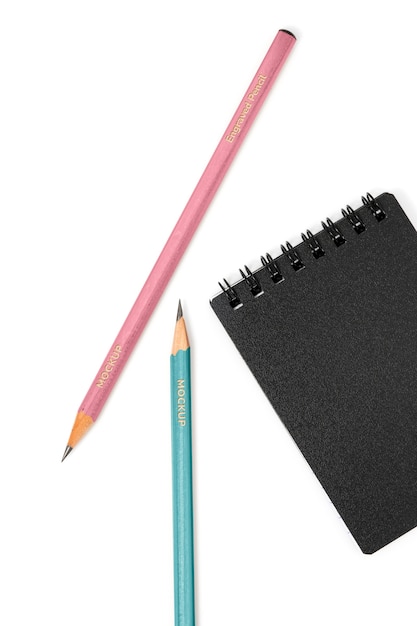 PSD top view over pencil mockup