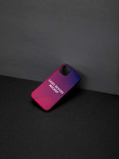 Top view on phone case mockup