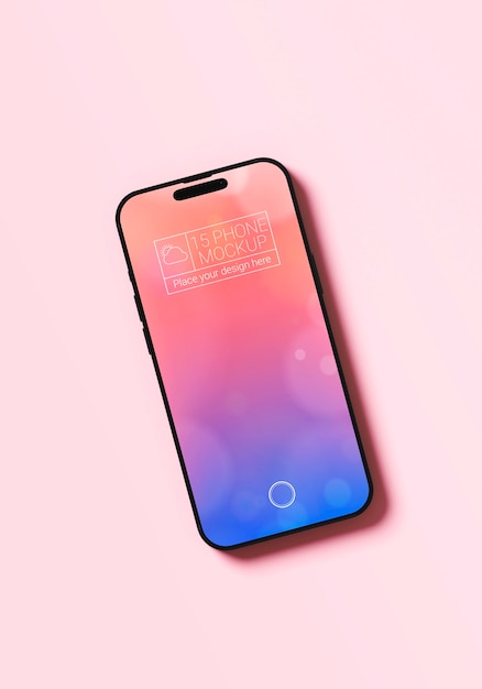 PSD top view over phone mockup