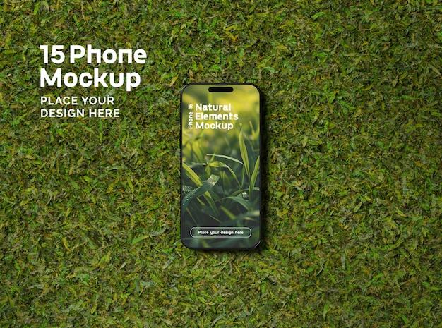 PSD top view over phone mockup