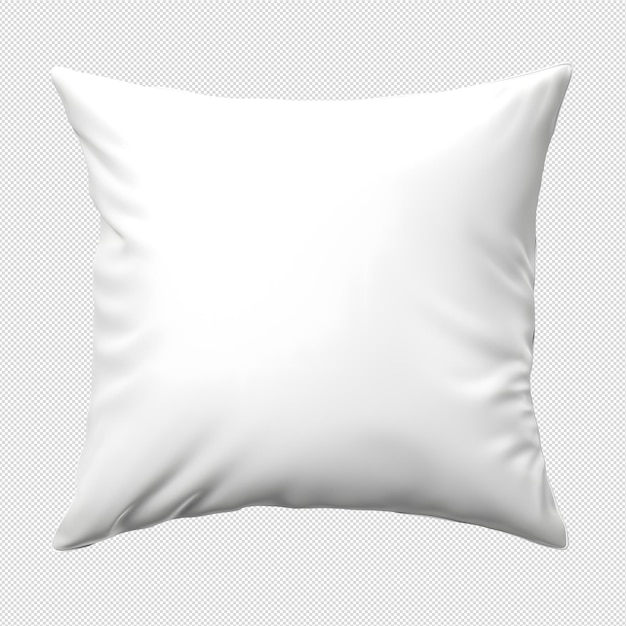 PSD top view photo of clean white pillow without background template for mockup