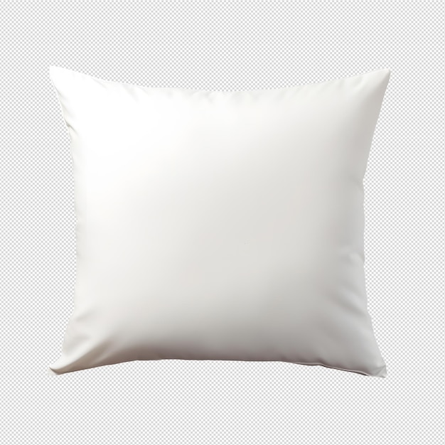 Top view photo of clean white pillow without background Template for mockup