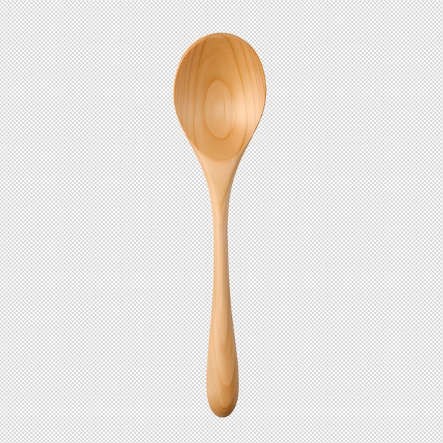 PSD top view photo of wooden spoon without background