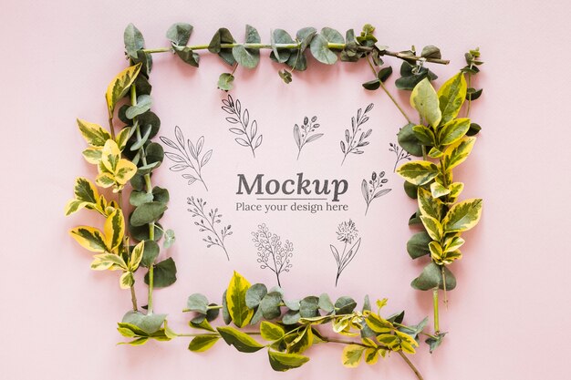 Top view plants arrangement mock-up