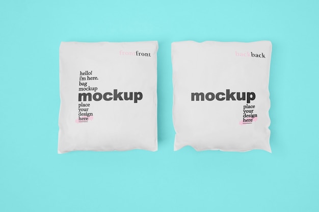 PSD top view plastic bag mockup