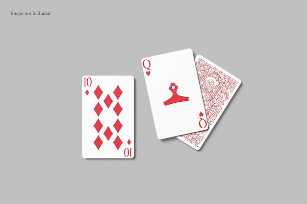 PSD top view poker card mockup om uw ontwerp aan klanten te presenteren