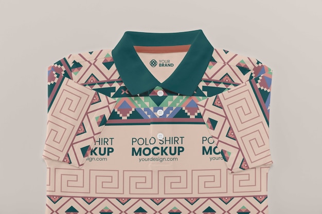 Top view on polo shirt mockup