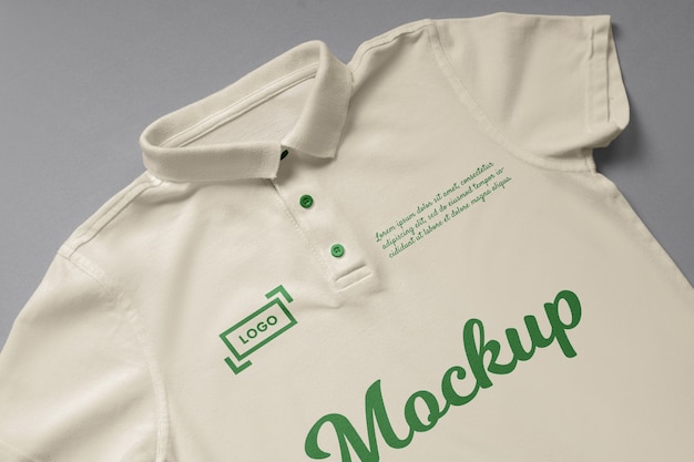 PSD top view polo shirt mockup