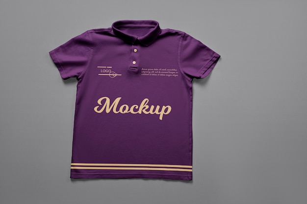 PSD top view polo shirt mockup