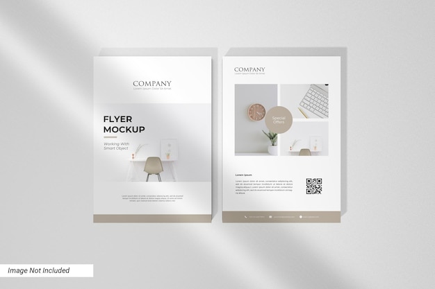 top view portrait flyer mockup