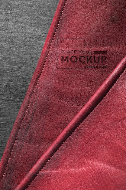 top view of red leather