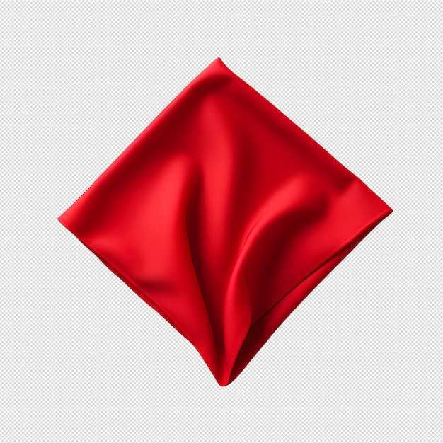 PSD top view of red napkin without background