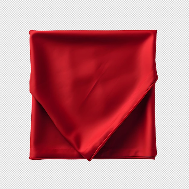 PSD top view of red napkin without background