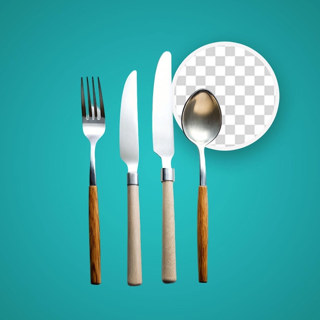 PSD top view of restaurant cutlery with realistic design