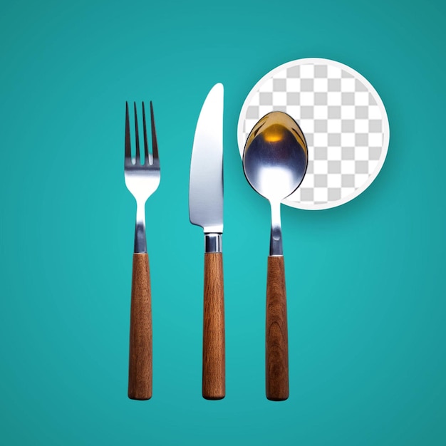 PSD top view of restaurant cutlery with realistic design