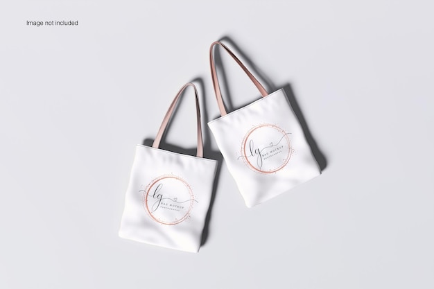 PSD top view shopping bag mockup